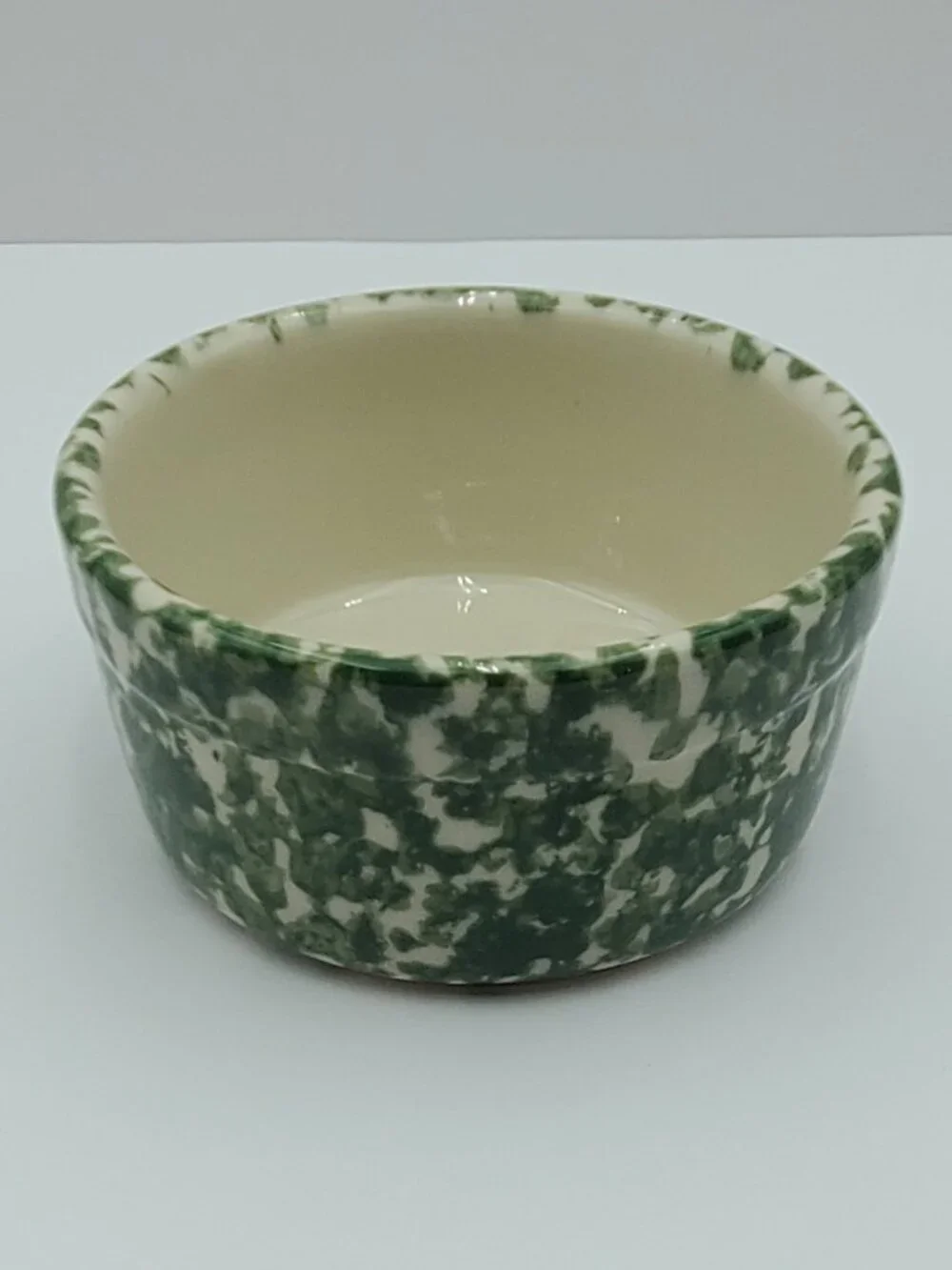 Workshops of Gerald E. Henn Green Spongeware Utility Crock Green Sponge Bowl